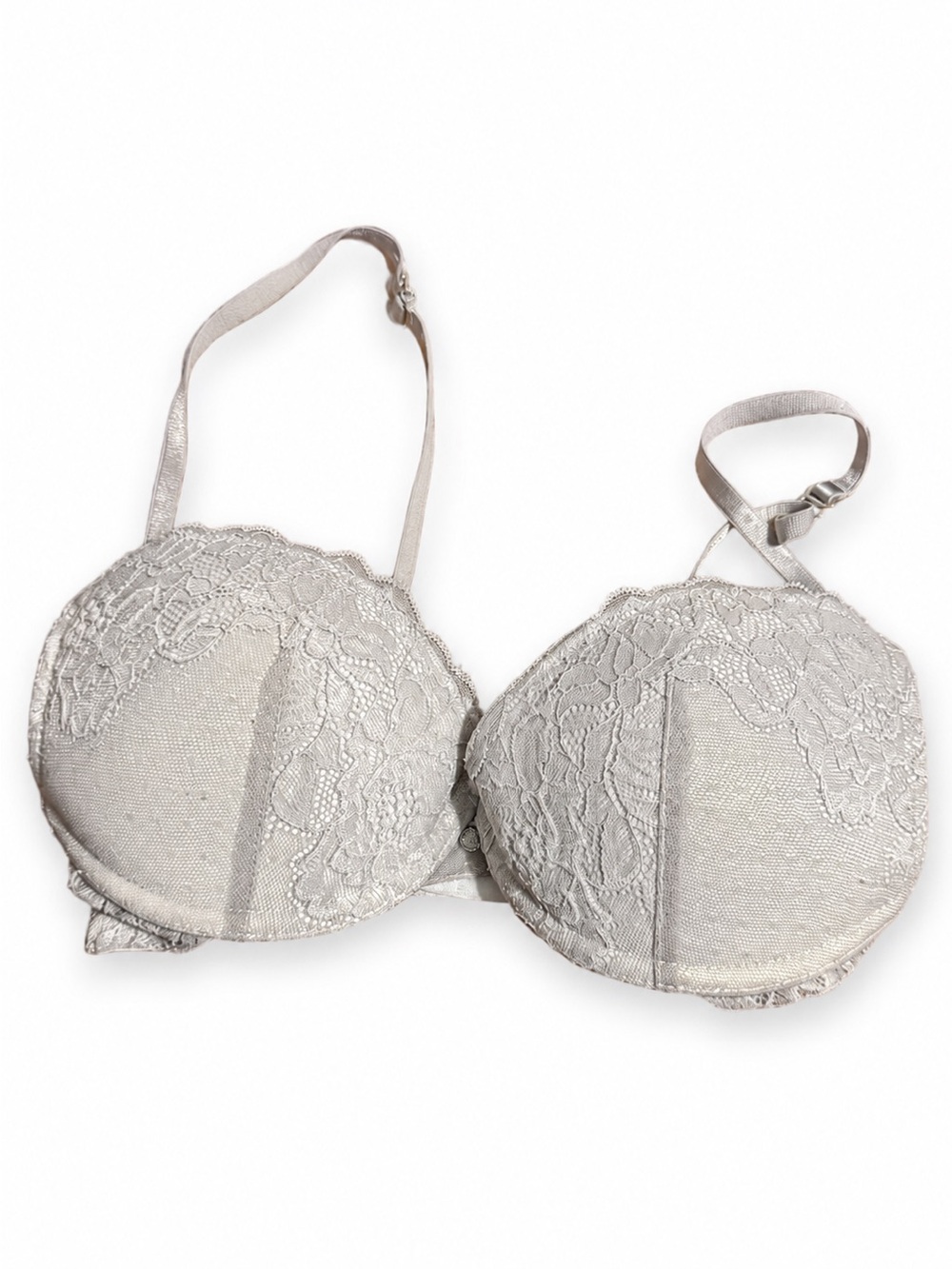Intimates by Change Lace Padded Underwire Bra Gray 28C